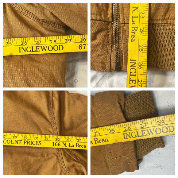 Stanley Mens 2XL Brown Hooded Work Jacket Sherpa Lining Heavy Duty Minor Stains - Picture 12 of 16